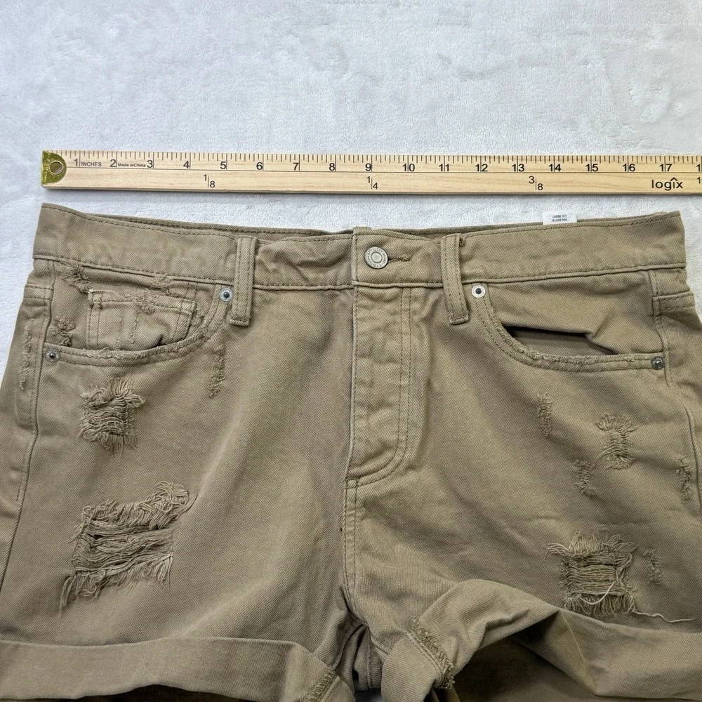 Lucky Brand Boyfriend Shorts Distressed Tan‎ Denim Women 8/29